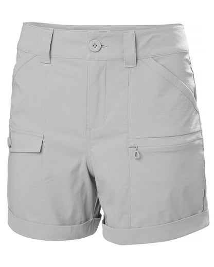 Grey Fog coloured Helly Hansen Womens Maridalen Shorts on white background 