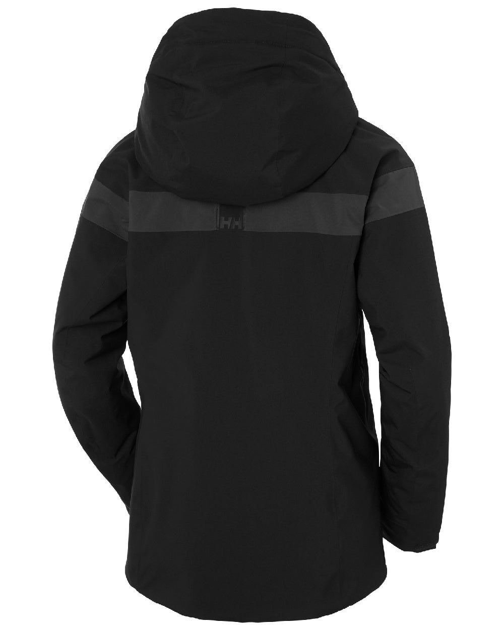 Black Coloured Helly Hansen Womens Motionista Lifaloft Ski Jacket on white background 