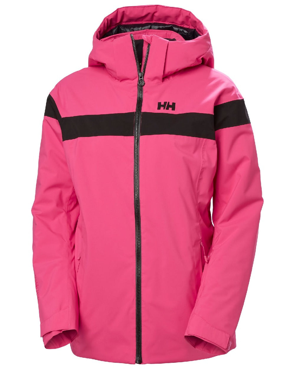 Dragon Fruit Coloured Helly Hansen Womens Motionista Lifaloft Ski Jacket on white background 