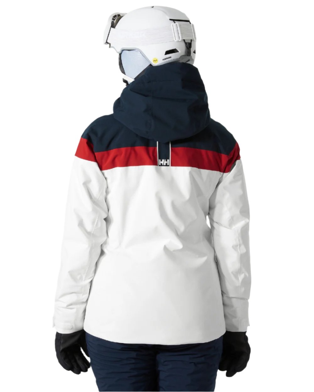 White Coloured Helly Hansen Womens Motionista Lifaloft Ski Jacket on white background 