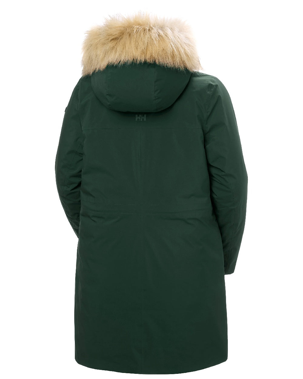 Dark Jungle Coloured Helly Hansen Womens Nesna Parka on White Background 