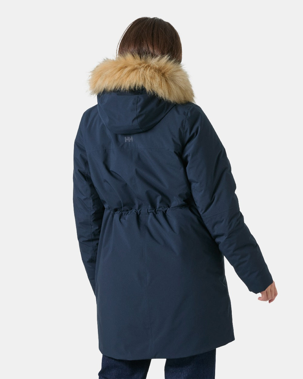 Navy Coloured Helly Hansen Womens Nesna Parka on White Background 