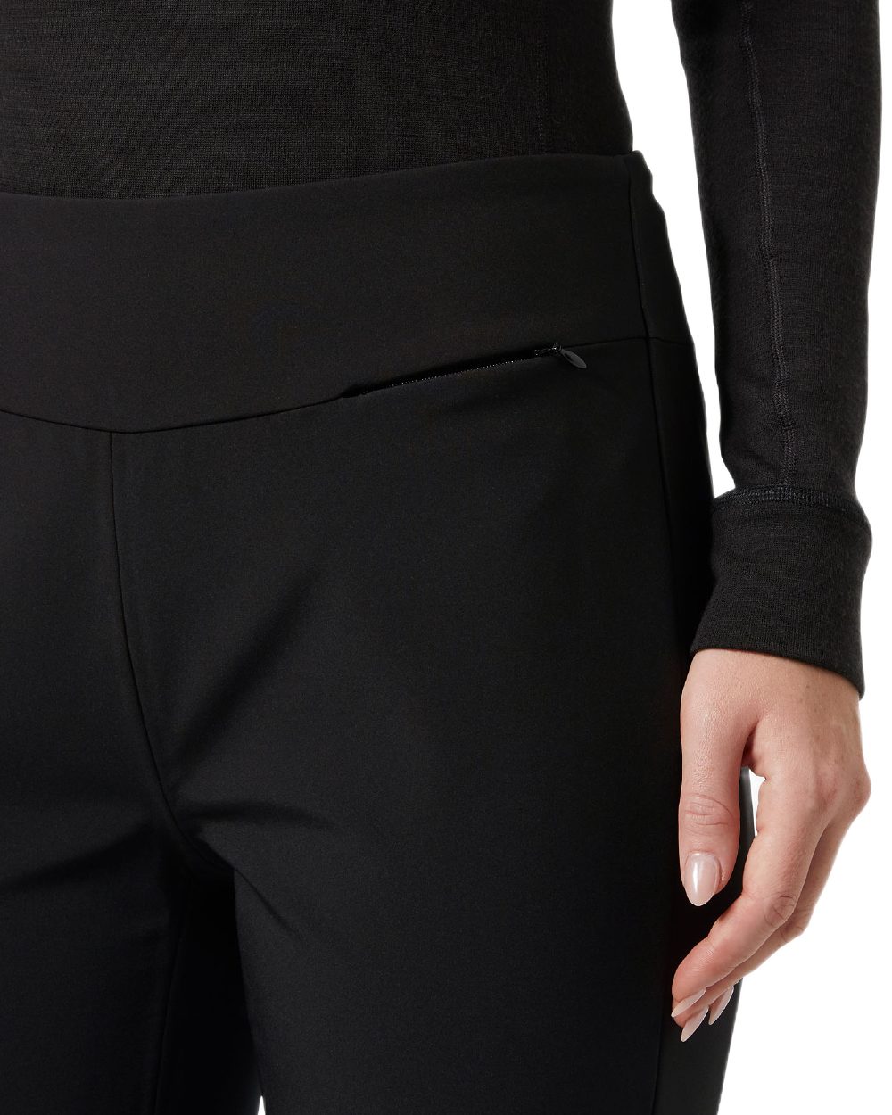 Black Coloured Helly Hansen Womens Nora Softshell Pants on white background 