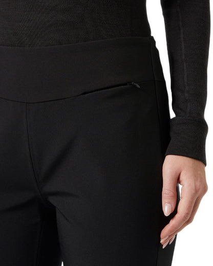 Black Coloured Helly Hansen Womens Nora Softshell Pants on white background 