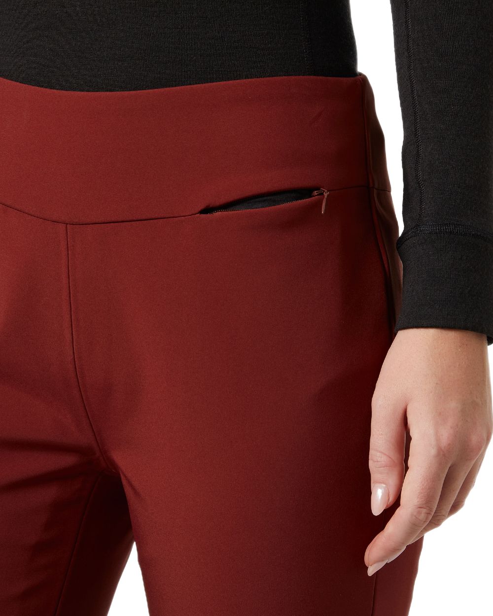 Mars Red Coloured Helly Hansen Womens Nora Softshell Pants on white background 