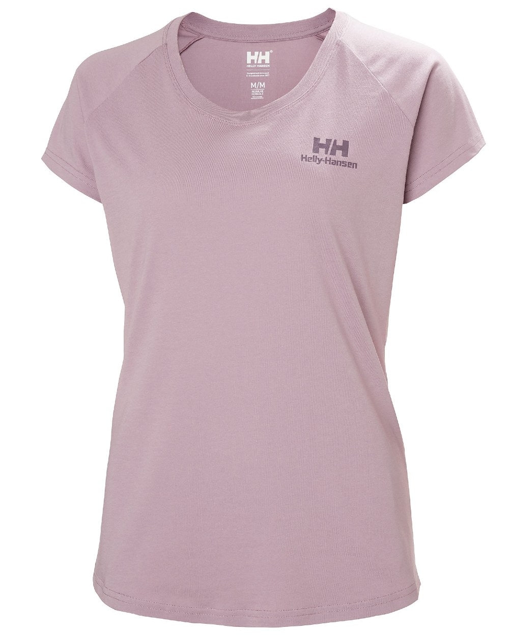 Purple Clay coloured Helly Hansen Womens Nord Graphic Drop T-Shirt on white background 