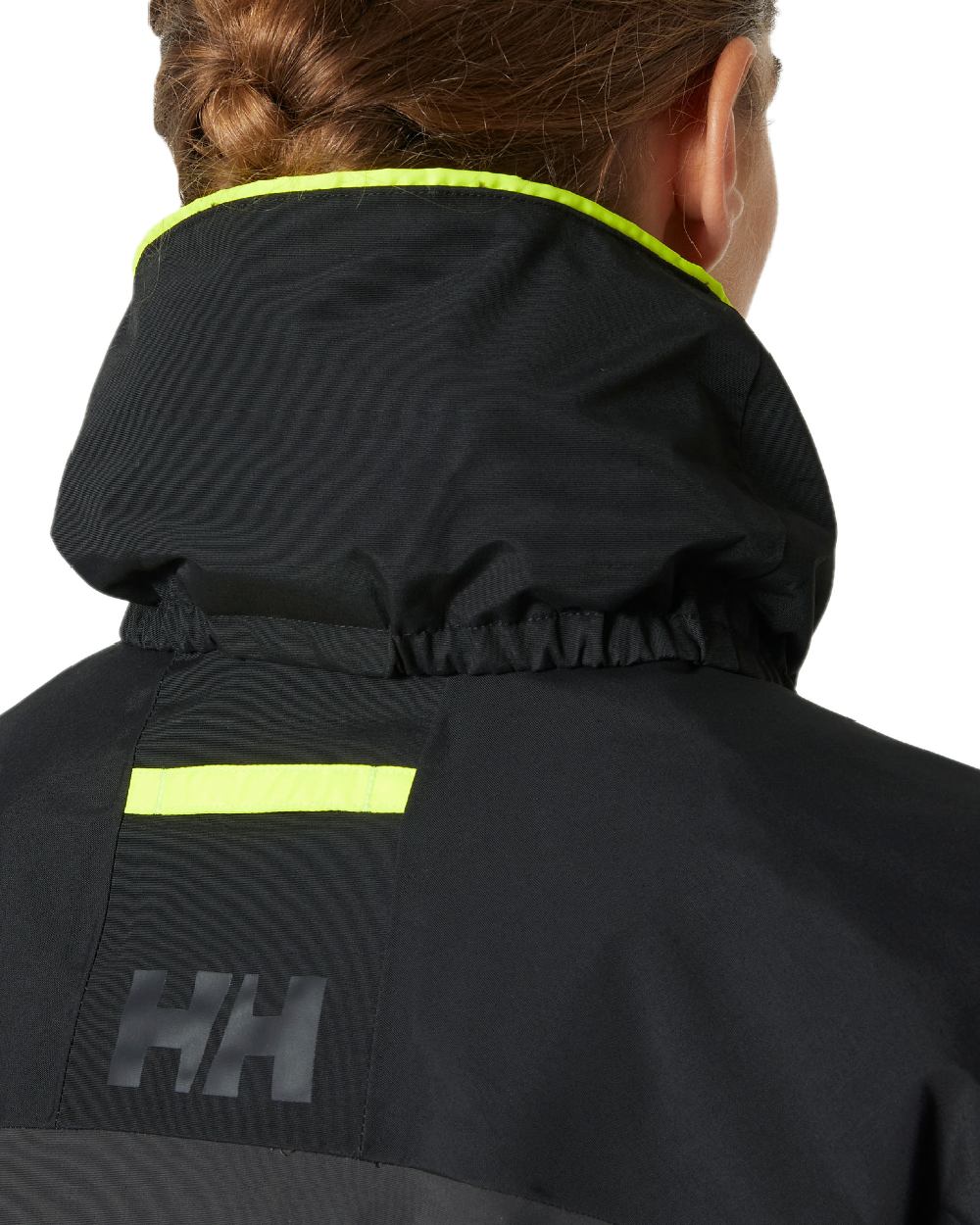 Ebony coloured Helly Hansen Womens Pier 4.0 Jacket on white background 