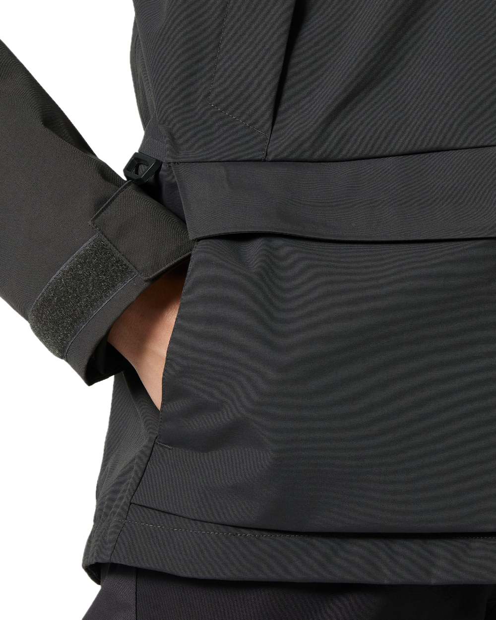Ebony coloured Helly Hansen Womens Pier 4.0 Jacket on white background 