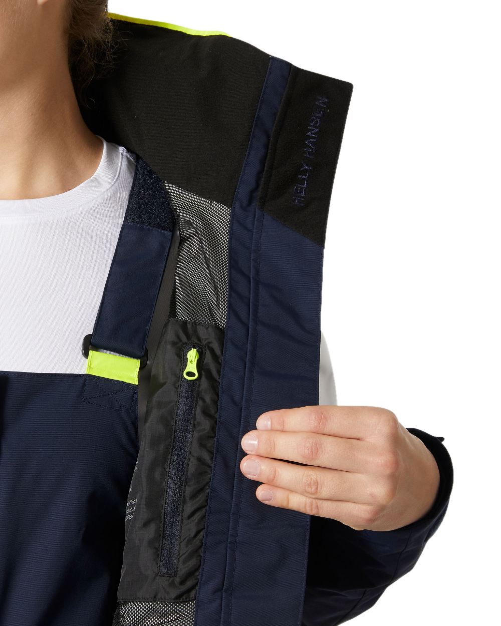 Navy coloured Helly Hansen Womens Pier 4.0 Jacket on white background 