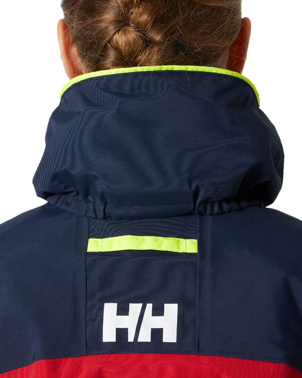 Red coloured Helly Hansen Womens Pier 4.0 Jacket on white background 