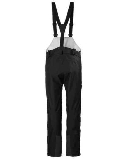 Black Coloured Helly Hansen Womens Powderqueen Bib Pant on white background 