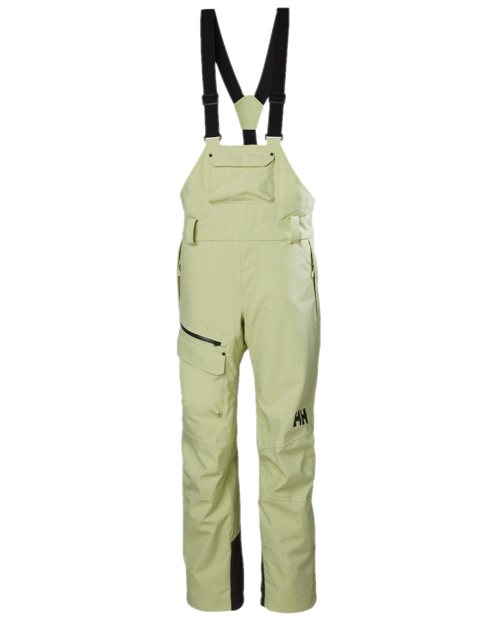 Iced Matcha Coloured Helly Hansen Womens Powderqueen Bib Pant on white background 