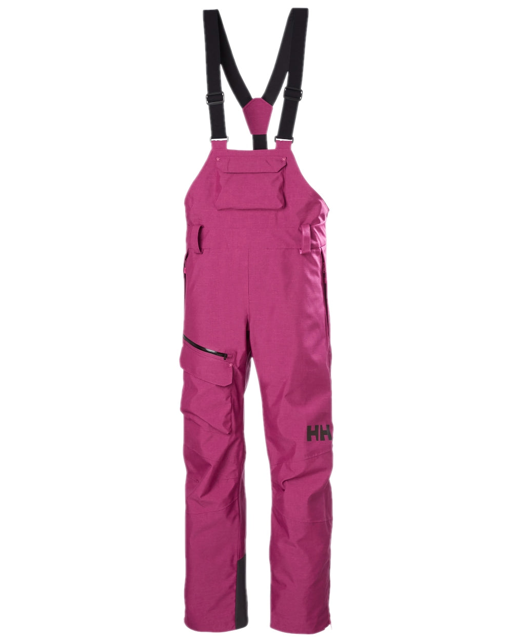 Magenta 2 Coloured Helly Hansen Womens Powderqueen Bib Pant on white background 