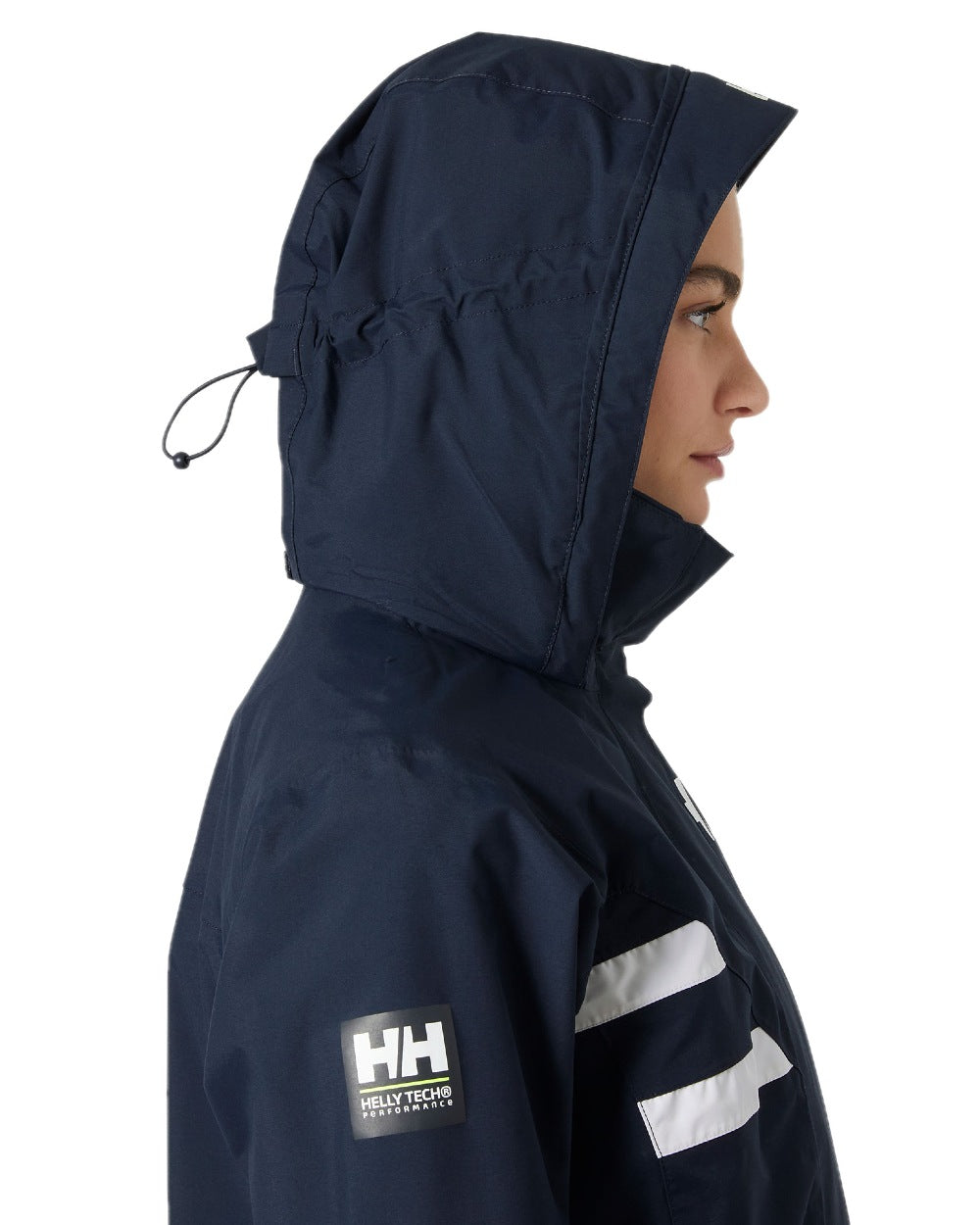 Navy coloured Helly Hansen Womens Quayside Jacket on white background 