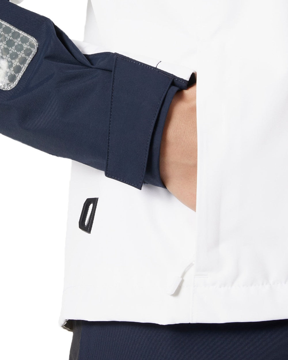 White coloured Helly Hansen Womens Quayside Jacket on white background 