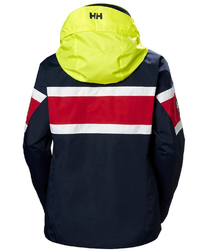 Navy coloured Helly Hansen Womens Salt Original Sailing Jacket on white background 