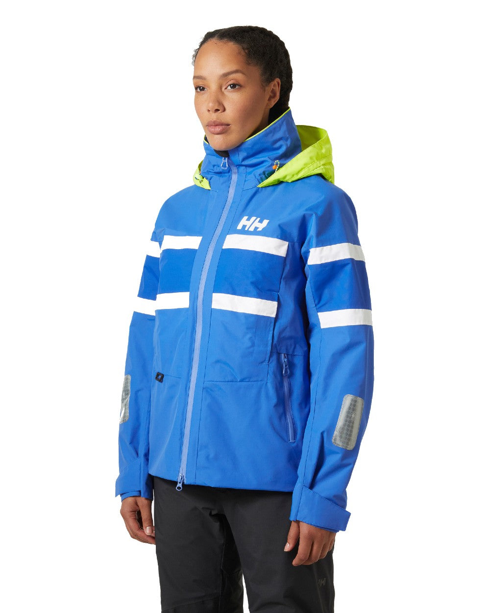 Ultra Blue coloured Helly Hansen Womens Salt Original Sailing Jacket on white background 