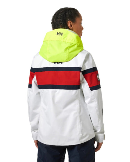 White coloured Helly Hansen Womens Salt Original Sailing Jacket on white background 