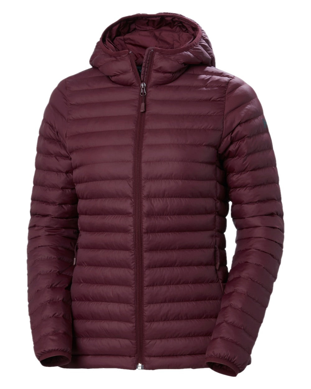 Hickory Coloured Helly Hansen Womens Sirdal Hooded Insulated Jacket on white background 