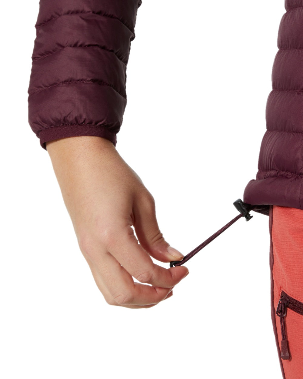 Hickory Coloured Helly Hansen Womens Sirdal Hooded Insulated Jacket on white background 