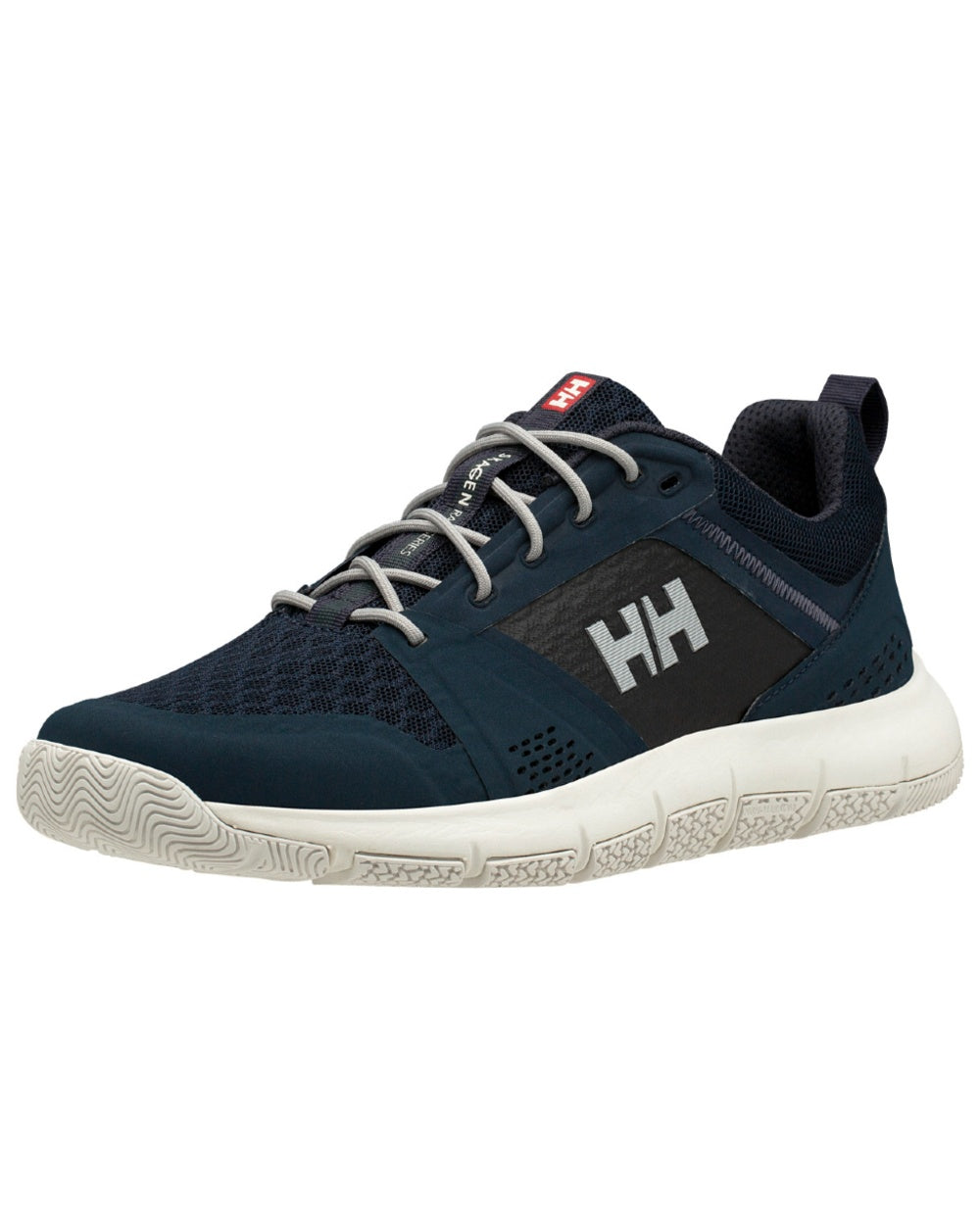 Navy Graphite Blue Coloured Helly Hansen Womens Skagen F-1 Offshore Shoes on white background 