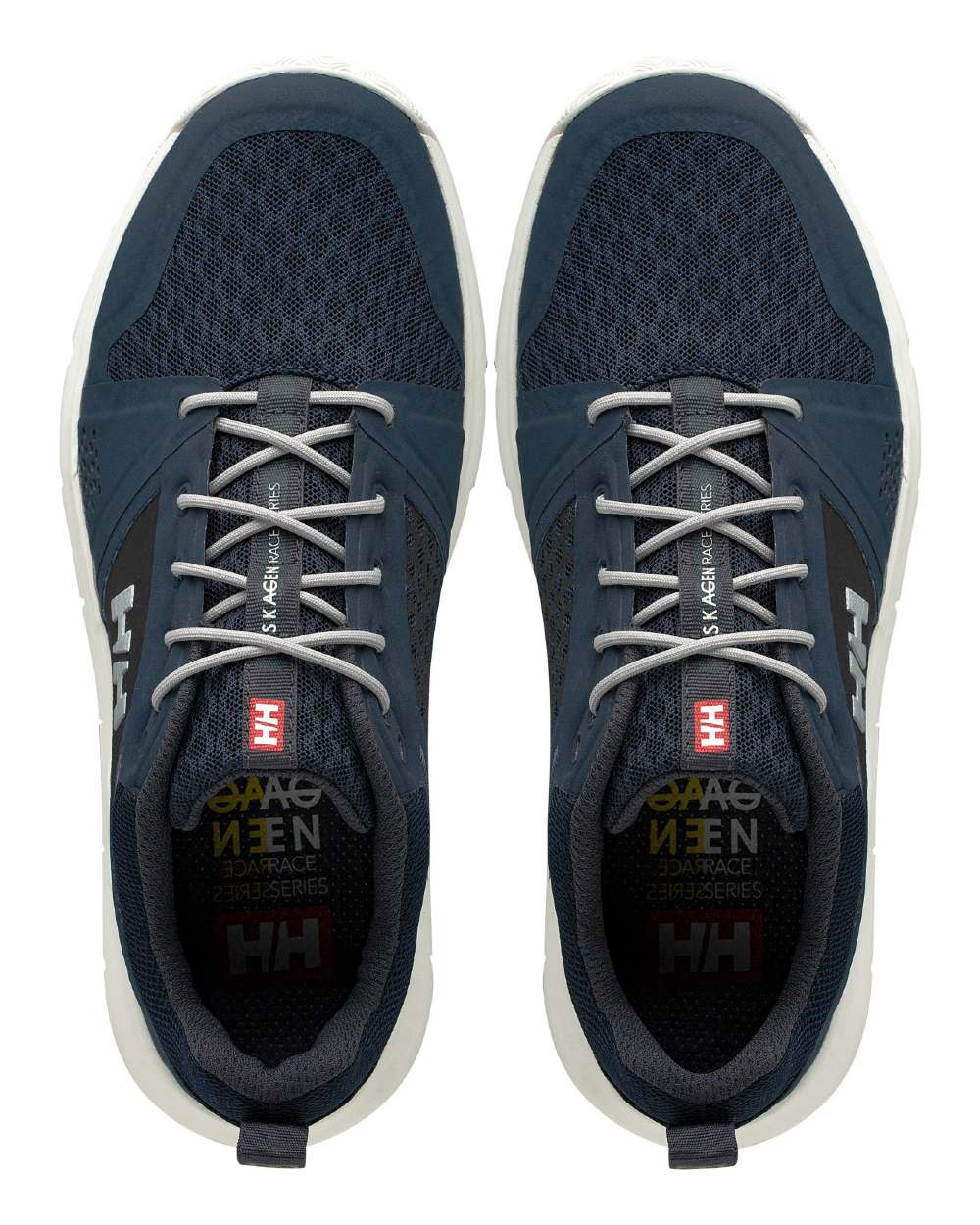 Navy Graphite Blue Coloured Helly Hansen Womens Skagen F-1 Offshore Shoes on white background 