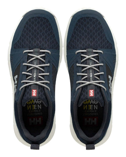 Navy Graphite Blue Coloured Helly Hansen Womens Skagen F-1 Offshore Shoes on white background 