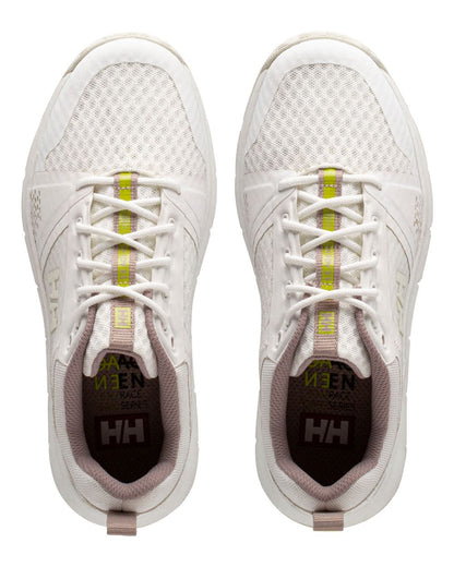 Off White Pink Cloud Coloured Helly Hansen Womens Skagen F-1 Offshore Shoes on white background 