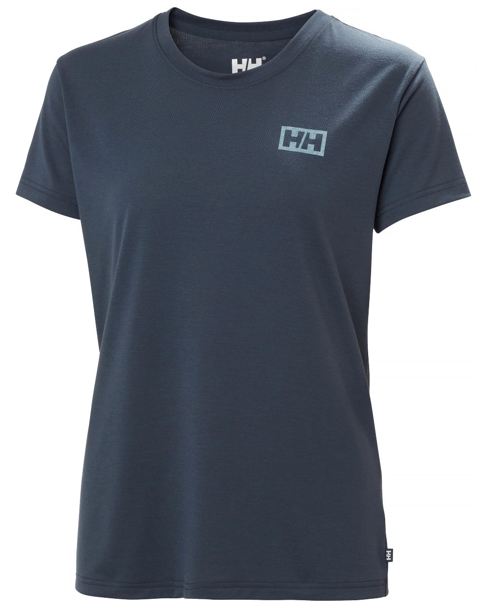 Alpine Frost coloured Helly Hansen Womens Skog Recycled Graphic T-Shirt on white background 