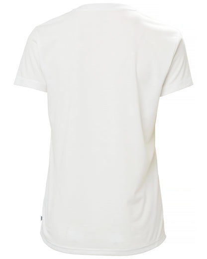 White coloured Helly Hansen Womens Skog Recycled Graphic T-Shirt on white background 