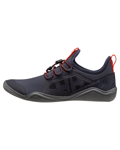 Navy Flame Coloured Helly Hansen Womens Supalight Moc One Watersport Shoes on white background 