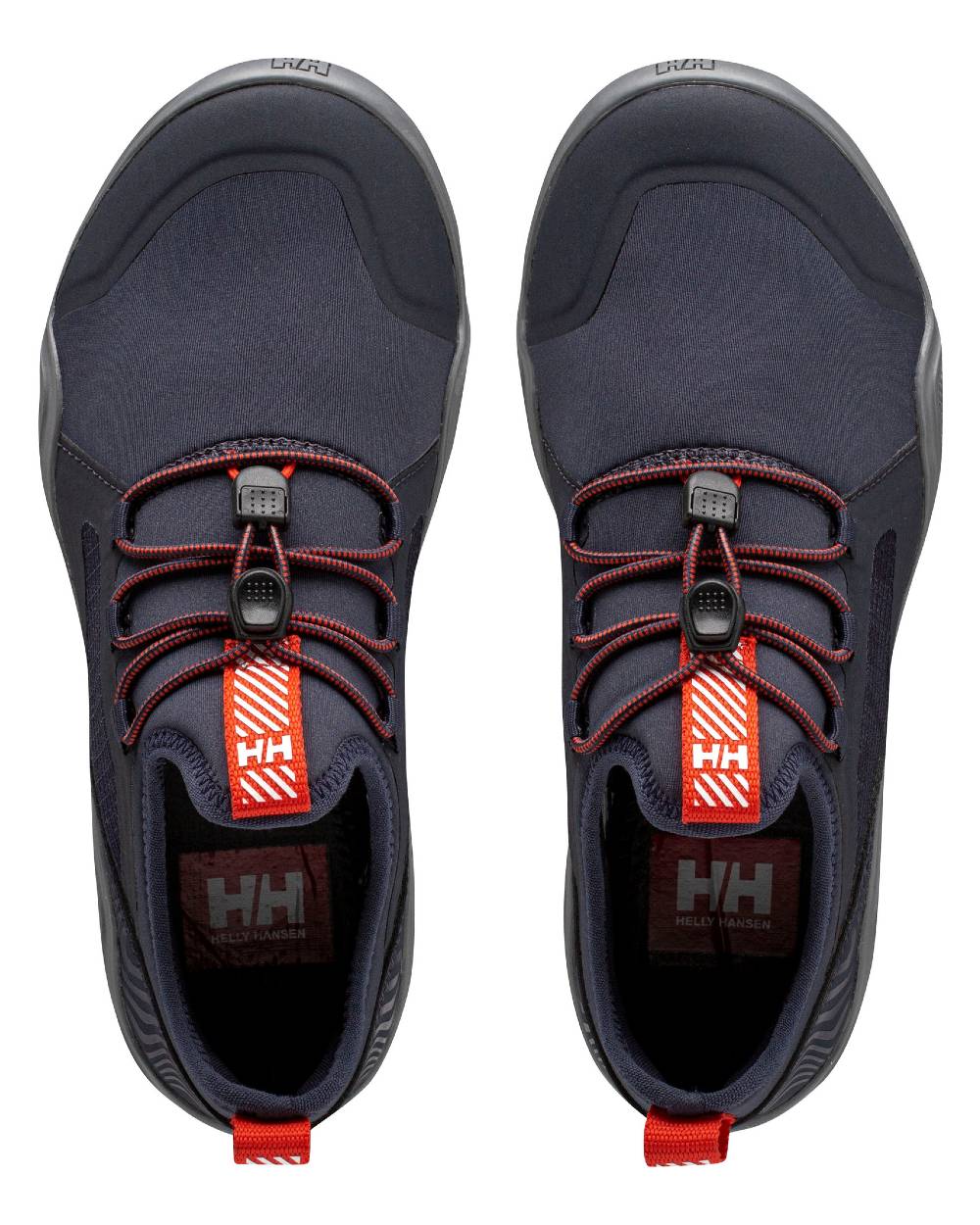 Navy Flame Coloured Helly Hansen Womens Supalight Moc One Watersport Shoes on white background 