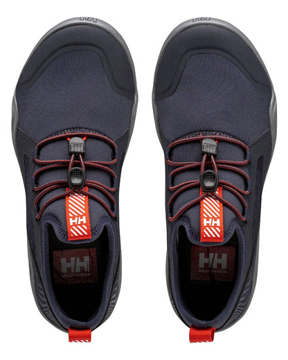 Navy Flame Coloured Helly Hansen Womens Supalight Moc One Watersport Shoes on white background 