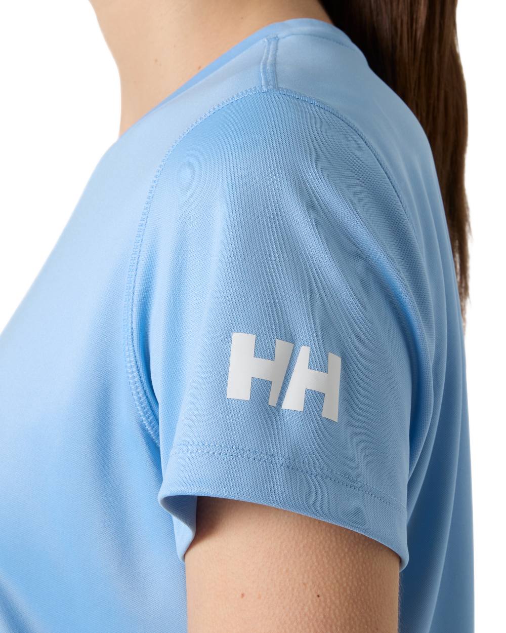 Bright Blue coloured Helly Hansen Womens Tech T-Shirt 2.0 on white background 