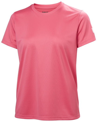 Cascadia Pink coloured Helly Hansen Womens Tech T-Shirt 2.0 on white background 
