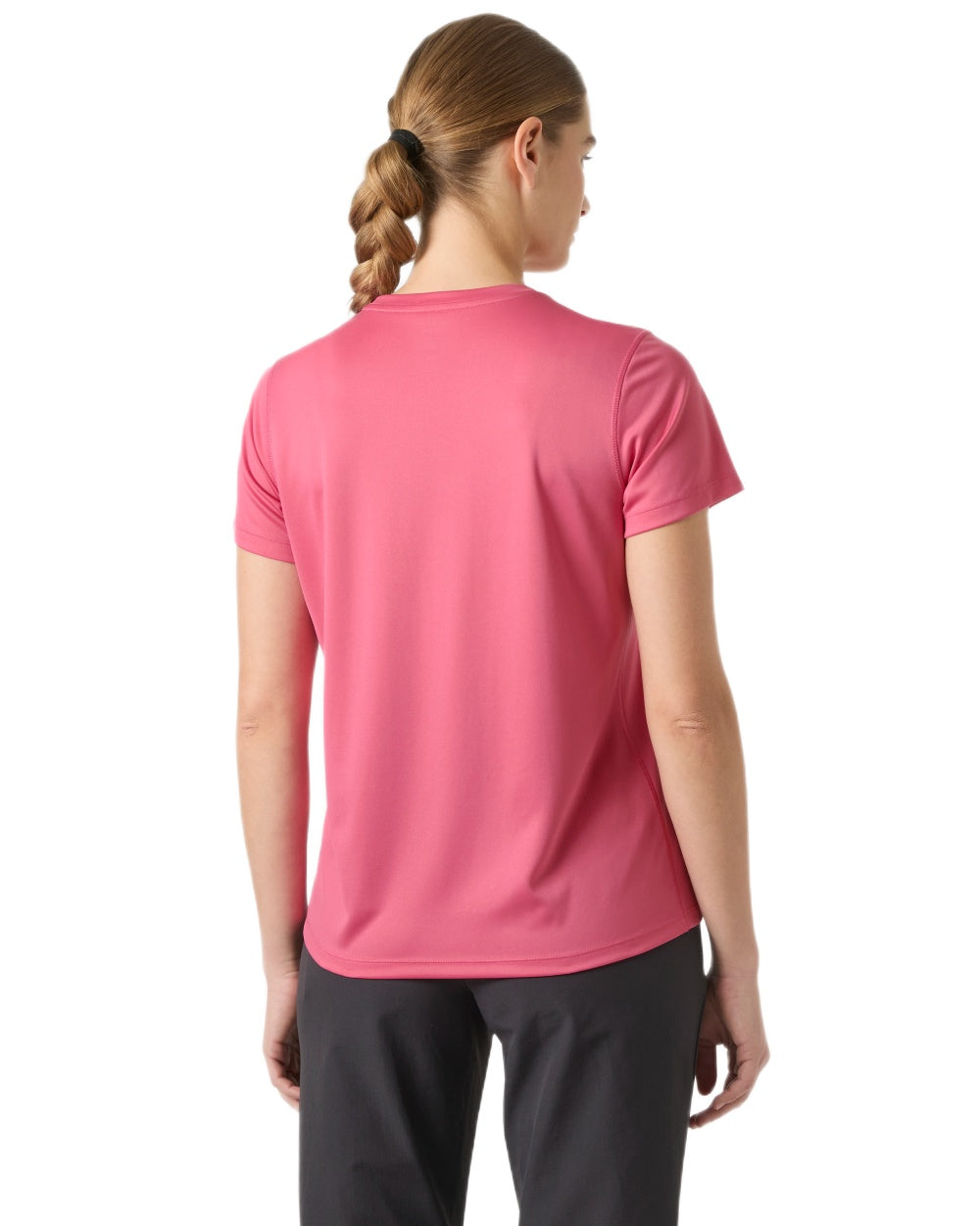 Cascadia Pink coloured Helly Hansen Womens Tech T-Shirt 2.0 on white background 