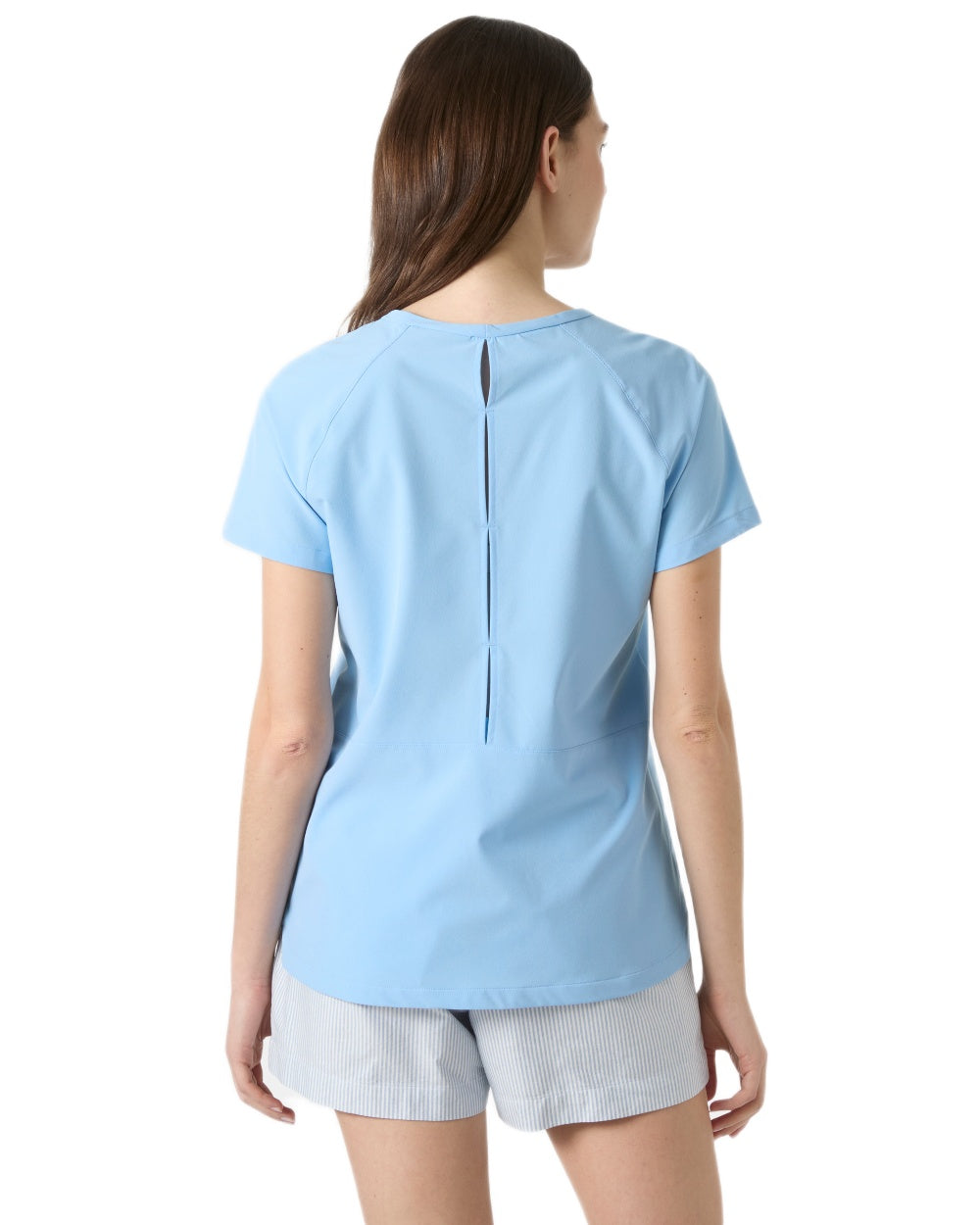 Bright Blue coloured Helly Hansen Womens Thalia T-Shirt on white background 