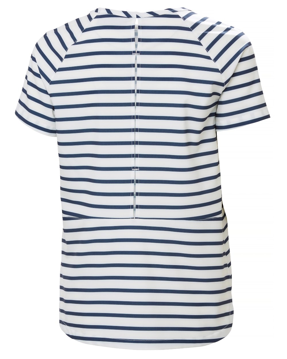 White Navy Stripe coloured Helly Hansen Womens Thalia T-Shirt on white background 