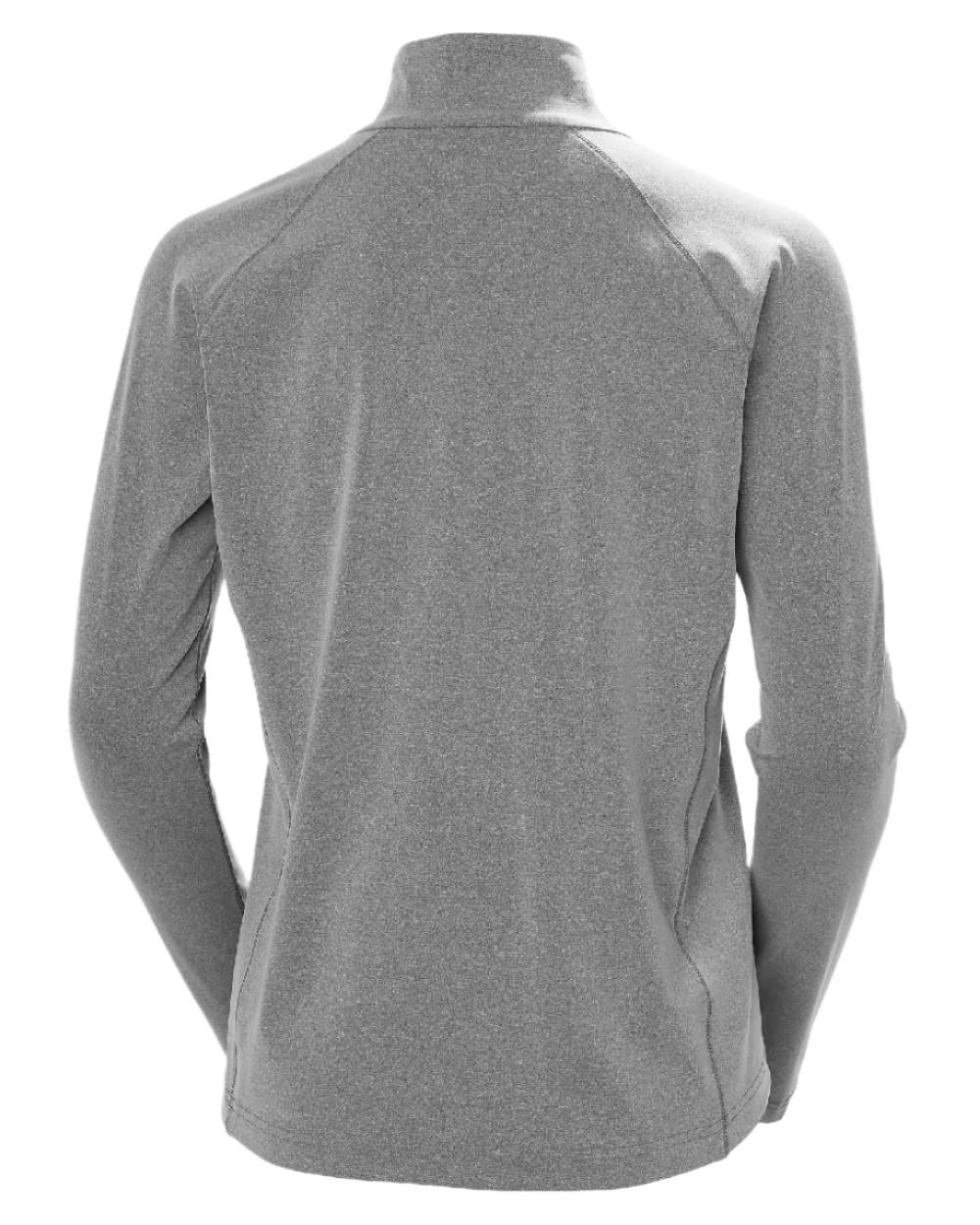 Ebony Melange coloured Helly Hansen Womens Tyri Knit Half Zip Pullover on white background 
