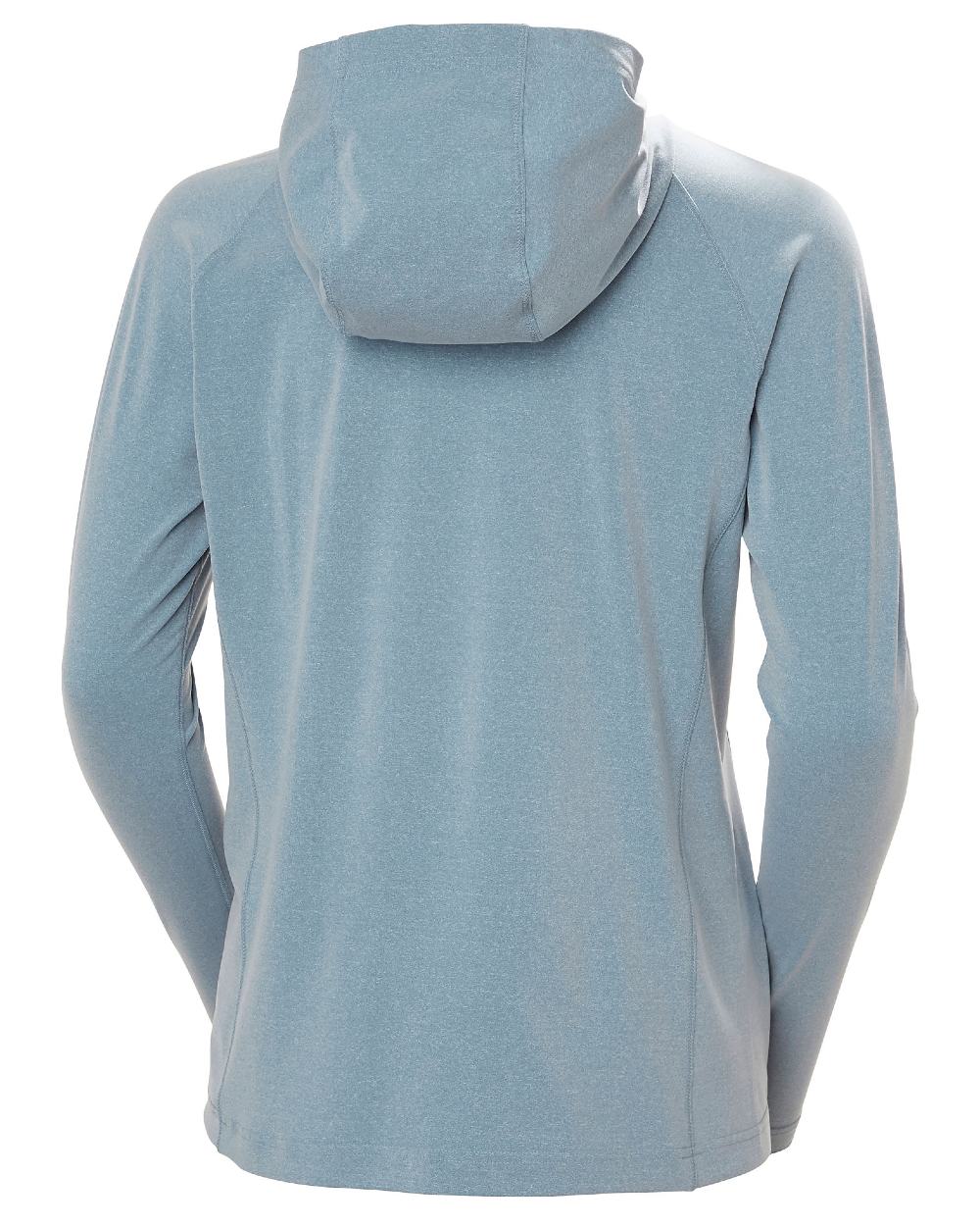 Washed Navy Melange coloured Helly Hansen Womens Tyri Knit Hoodie on white background 