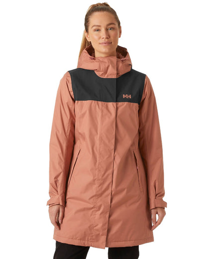 Cedarwood coloured Helly Hansen Womens Vancouver Fleece Lined Jacket on white background 