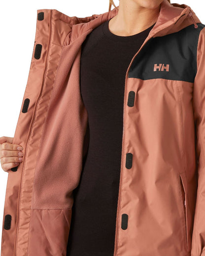 Cedarwood coloured Helly Hansen Womens Vancouver Fleece Lined Jacket on white background 