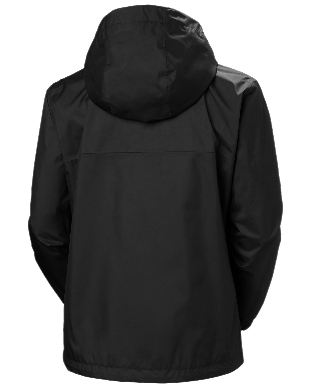 Black coloured Helly Hansen Womens Vancouver Rain Jacket on white background 