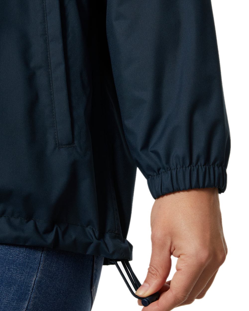 Navy coloured Helly Hansen Womens Vancouver Rain Jacket on white background 