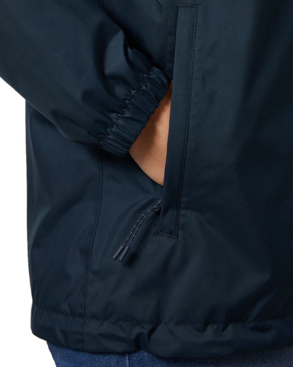 Navy coloured Helly Hansen Womens Vancouver Rain Jacket on white background 