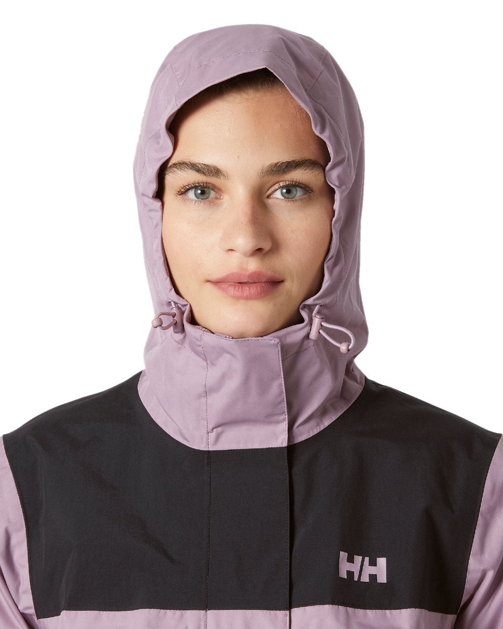 Purple Clay coloured Helly Hansen Womens Vancouver Rain Jacket on white background 
