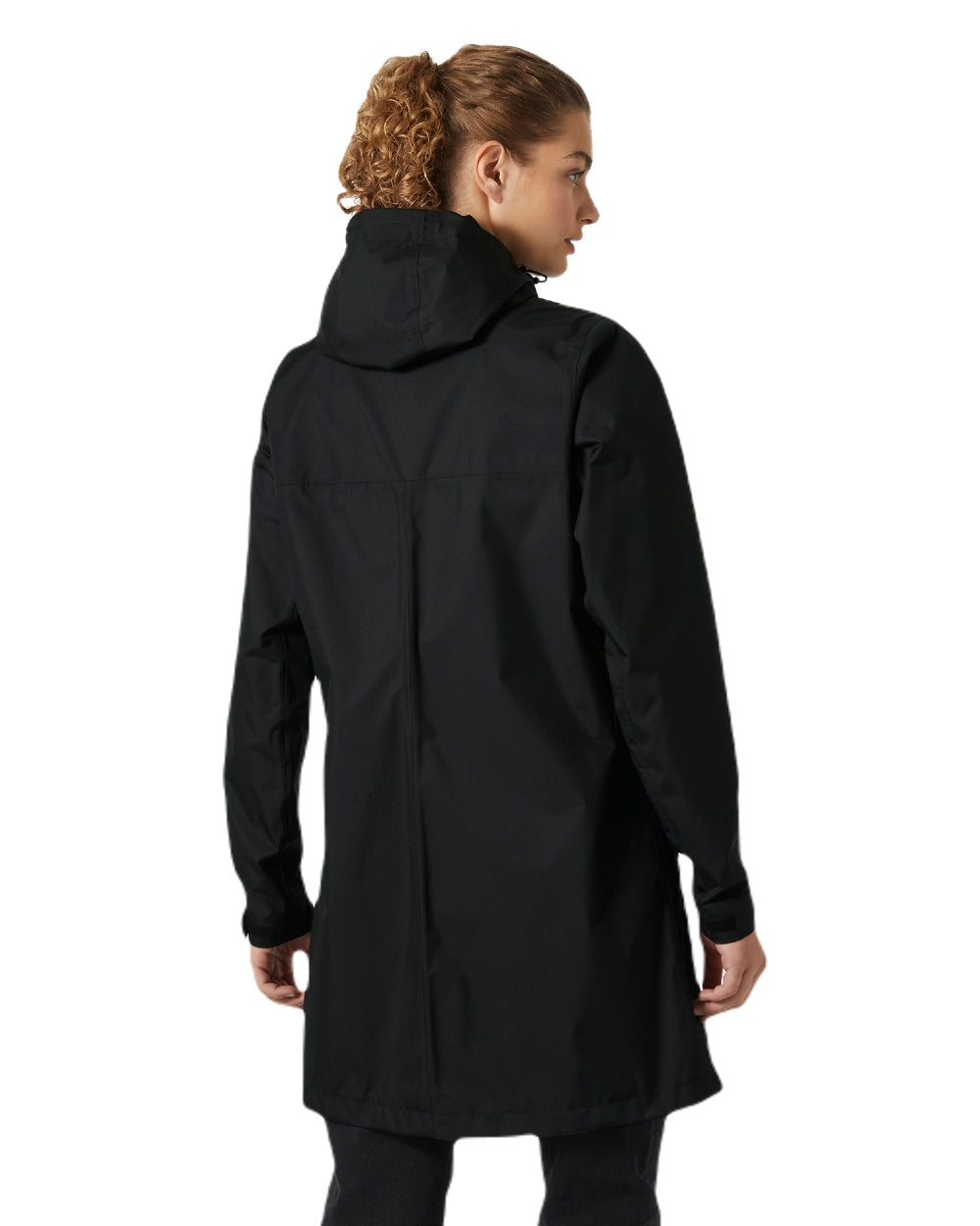 Black coloured Helly Hansen Womens Vancouver Raincoat on white background 