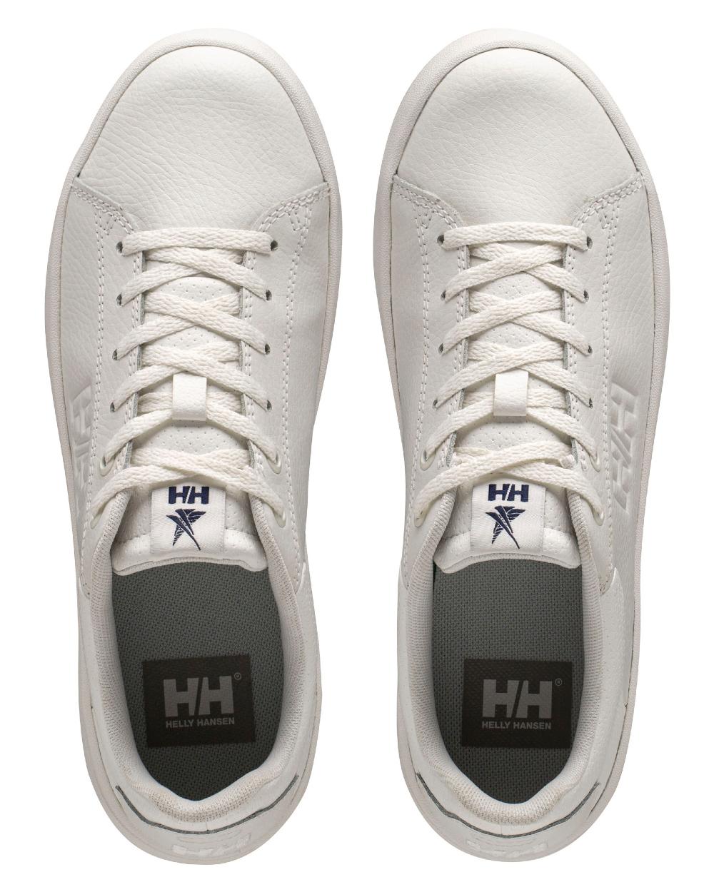 Off White Coloured Helly Hansen Womens Varberg Classic Marine Lifestyle Shoes on white background 