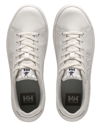 Off White Coloured Helly Hansen Womens Varberg Classic Marine Lifestyle Shoes on white background 