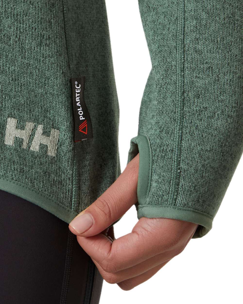 Cactus Coloured Helly Hansen Womens Varde Half Zip 2.0 on white background 